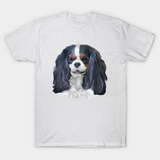 Tricolour Cavalier King Charles  - Smiling T-Shirt